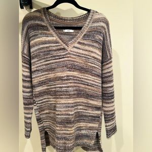 Vince striped V-neck oversized sweater, size small